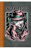 Sneak Tiger! Design With a Mafia Looking Tiger: Lined Journal, 100 Pages, 6 x 9, Blank Journal To Write In, Gift for Co-Workers, Colleagues, Boss, Friends or Family Gift Leather Like Cover