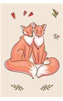 Valentine Foxes: Dot Grid Journal or Notebook (6x9 Inches) with 120 Pages