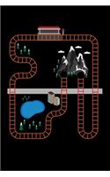 Journal: Kid's Toy Train Tracks Station Railway Game Black Lined Notebook Writing Diary - 120 Pages 6 x 9