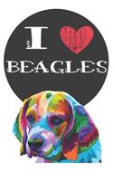 I Heart Beagles: Cute Beagle Dog Lover Journal / Notebook / Diary Perfect for Birthday Card Present or Christmas Gift Great for kids, Teens or Students Show Your Sup