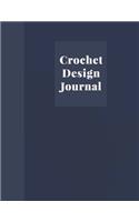 Crochet Design Journal: Stylish Squared Graph, Lined, and Blank Paper Notebook for Pattern Design and Crocheting Project Notes with Abstract Circles Cover Design in Navy Bl