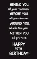 Behind You All Your Memories Before You All Your Dreams Happy 35th Birthday