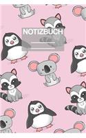 Notizbuch A5 Muster Zeichnung Baby Koala Pinguin