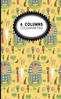 6 Columns Columnar Pad: Account Book Ledger, Accounting Notebook Ledger, Ledger For Accounting, Cute Ancient Egypt Pyramids Cover, 8.5" x 11", 100 pages