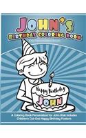 John's Birthday Coloring Book Kids Personalized Books