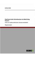 Popliterarische Schreibweisen im Werk Jörg Fausers