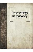 Proceedings in Masonry