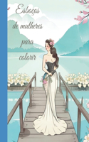 Esboço de mulheres para colorir