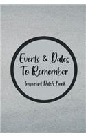 Events and Dates to Remember
