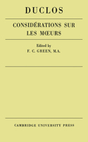 Considérations Sur Les Murs de CE Siecle