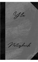 Yla Notizbuch: Kariertes Notizbuch mit 5x5 Karomuster für deinen Vornamen