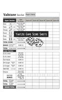 Yahtzee Game Score Sheets: 100 Yahtzee Game Record Score Keeper Book for Family and Friend Dice Game