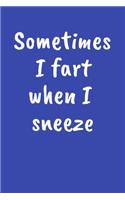 Sometimes I Fart When I Sneeze: Funny Gag Gift for Men and Women