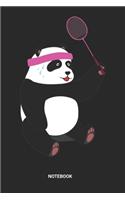 Notebook: Panda Bear Badminton Notebook (6x9 inches) with Blank Pages ideal as a Shuttlecock Journal. Perfect as a Racquetball Book or Sketchbook for all Badm