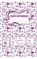 Math Notebook: A 6x9 Inch Matte Softcover Paperback Notebook Journal With 120 Blank Grid Quad Pages - Graph Paper (5x5) -Test Tubes, Beakers, Magnifying Glass