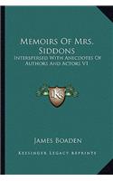 Memoirs of Mrs. Siddons