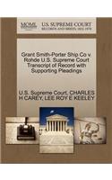 Grant Smith-Porter Ship Co V. Rohde U.S. Supreme Court Transcript of Record with Supporting Pleadings