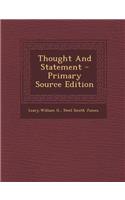 Thought and Statement - Primary Source Edition