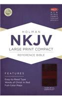 NKJV Large Print Compact Reference Bible, Saddle Brown LeatherTouch