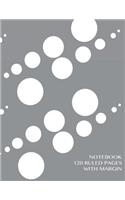Notebook 120 ruled pages with margin: Notebook with gray dewdrops cover, lined notebook with margin, perfect bound, ideal for writing, essays, composition notebook or journal