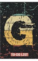 G To-Do List: Task Writing & Note Taking Lined To-Do List / Notebook Gift, 120 Pages, 6x9, Black Background Cover, Matte Finish
