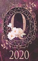 2020 Weekly Planner - Monogram Initial "Q": 12-Month Large Print Rose Gold Glitter Purple Letter-Sized A4 Schedule Organizer by 52 Week Cornell Notes Monthly Calendar Designed in USA floral pu(17 2020 Rose Gold Glitter)