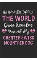 As A Matter Of Fact The World Does Revolve Around My Greater Swiss Mountain Dog: Lined Journal, 120 Pages, 6 x 9, Funny Greater Swiss Mountain Dog Gift Idea, Black Matte Finish (As A Matter Of Fact The World Does Revolve Around M