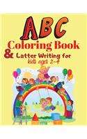 ABC Coloring Book and Latter Writing for kids ages 2-4: High-quality black & white Alphabet A-Z coloring book for kids ages 2-4. Toddler ABC coloring book