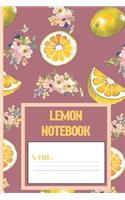 Lemon Notebook: Lemon gifts for women, men, kids, and teens: cute & elegant Turkish Rose blank Lined notebook/Journal to write in