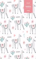 Dot Grid Notes 110 Pages: Llama Alpaca with Cactus Notebook for Professionals and Students, Teachers and Writers - Succulent Pattern -