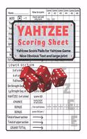 Yahtzee Scoring Sheet