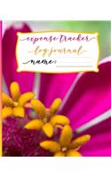 Expense Tracker Log Journal: Monitor your Finances with Cover featuring a realistic photograph of a pink and orange flower by Ashley Sterling