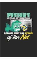 Fishes volleyball net: 6x9 Volleyball - blank with numbers paper - notebook - notes