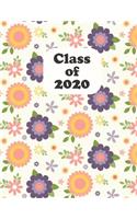 Class of 2020: Blank Floral College Ruled Notebook