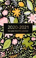 2020-2021 Two Year Monthly Planner: Gold Floral Design - 2 Year Pocket Planner Calendar 5x8 inches Jan 2020 to Dec 2021 with Phone Book - Personal Planner 24 Months Monthly View Notebo