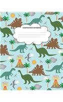 Dinosaur Composition Notebook: Blank Lined Cute Notebooks for Girls Teens Kids School Writing Notes Journal (7.5 x 9.25 in)