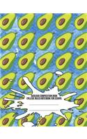 Avocado Composition Book: College Ruled Notebook for School(14 Emoticons Food for Thought)