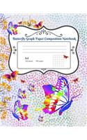 Butterfly Graph Paper Composition Notebook: Size 8.5"x11", 200 pages, Blank Quad Ruled 5x5 Notebook-Cover shows a watercolor butterfly-paperback