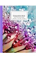 Composition Book Make a Wish Water Droplets Wide Rule