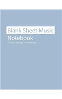 Blank Sheet Music Notebook 12 Staves 100 Pages Perwinkle Blue