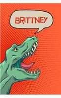 Brittney: Personalized Dino Isometric Dot Paper Notebook 120 Pages 6x9