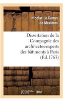 Dissertation de la Compagnie Des Architectes-Experts Des Bâtimens À Paris