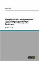 Das Verhältnis der Kunst zum absoluten Geist in Hegels Enzyklopädie der philosophischen Wissenschaften (§§562-563)
