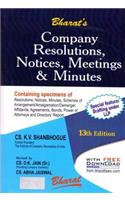 Company Resolutions, Notices, Meetings and Minutes