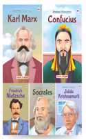 Story Books for Kids - Philosophers (Set of 5 Books) - Karl Marx, Confucius, Friedrich Nietzsche, Socrates, Jiddu Krishnamurthy - Biographies for Children - Age 6 +