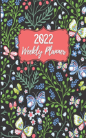 2022 Weekly Planner: Butterfly Floral Pattern with Dated Daily and Weekly Agenda January to December 2022
