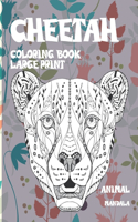 Mandala Coloring Book Large Print - Animal - Cheetah