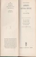 Londonâ€™s Natural History: Book 3 (Collins New Naturalist Library)