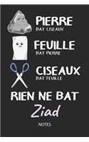 Rien ne bat Ziad - Notes: Noms Personnalisé Carnet de notes / Journal pour les garçons et les hommes. Kawaii Pierre Feuille Ciseaux jeu de mots. Fournitures scolaires, premie
