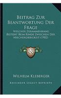 Beitrag Zur Beantwortung Der Frage